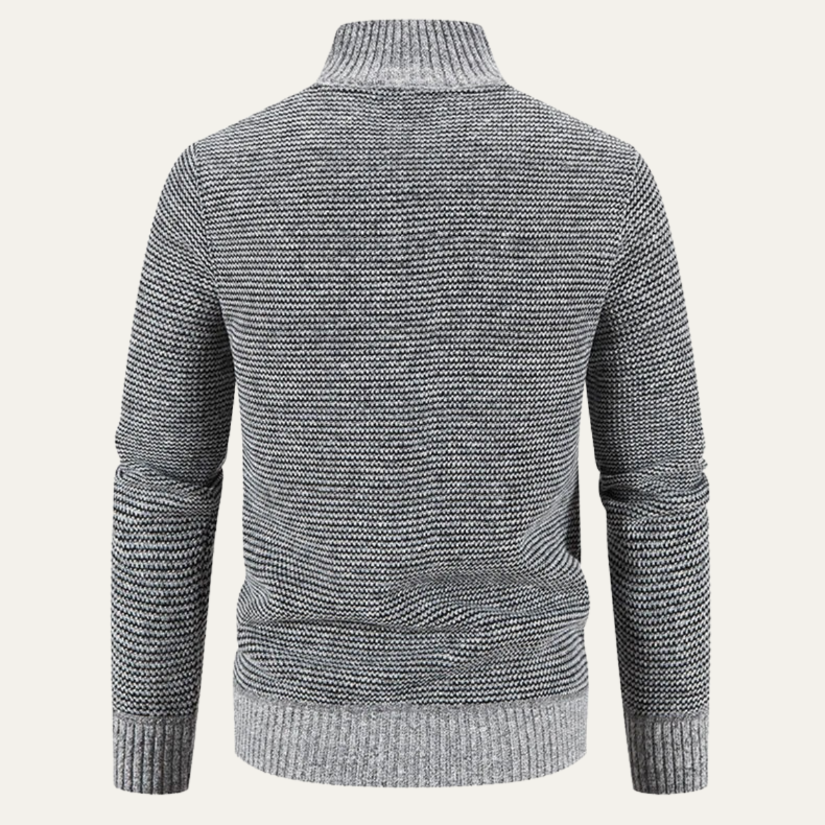 Beau | Men's Quilted Puffer Jacket Gray Knit Sleeves