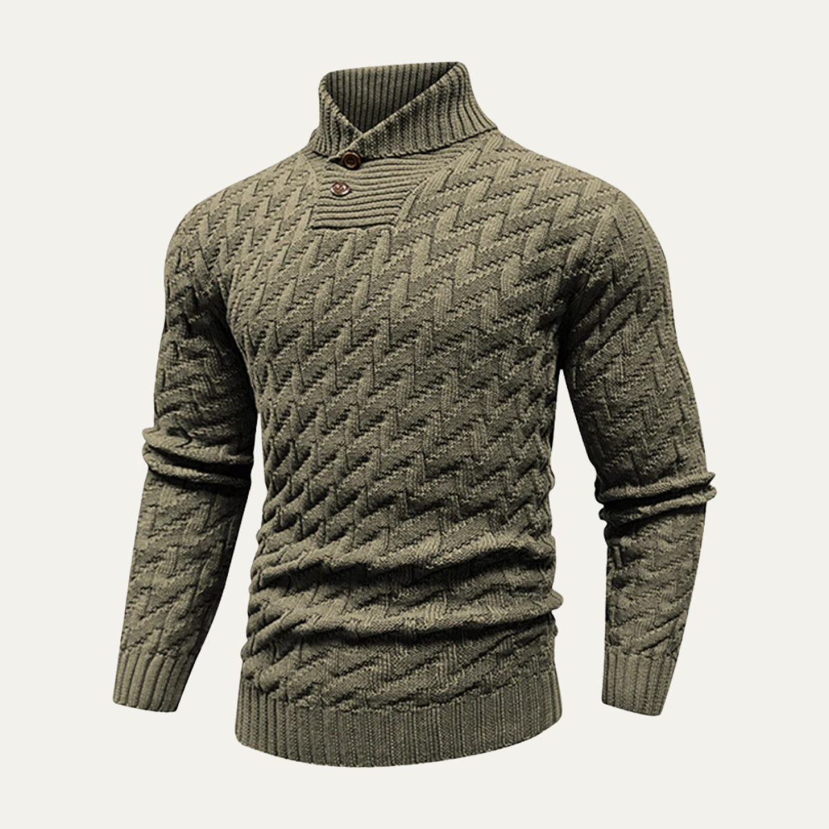 Beckett | Men's Textured Turtleneck Sweater Navy Cable Knit
