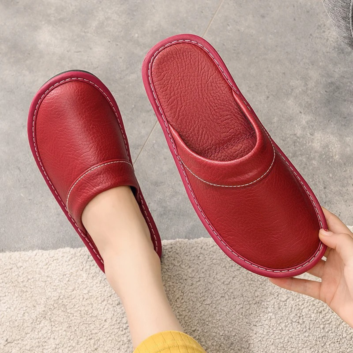Bram | Men's Leather Slippers Black
