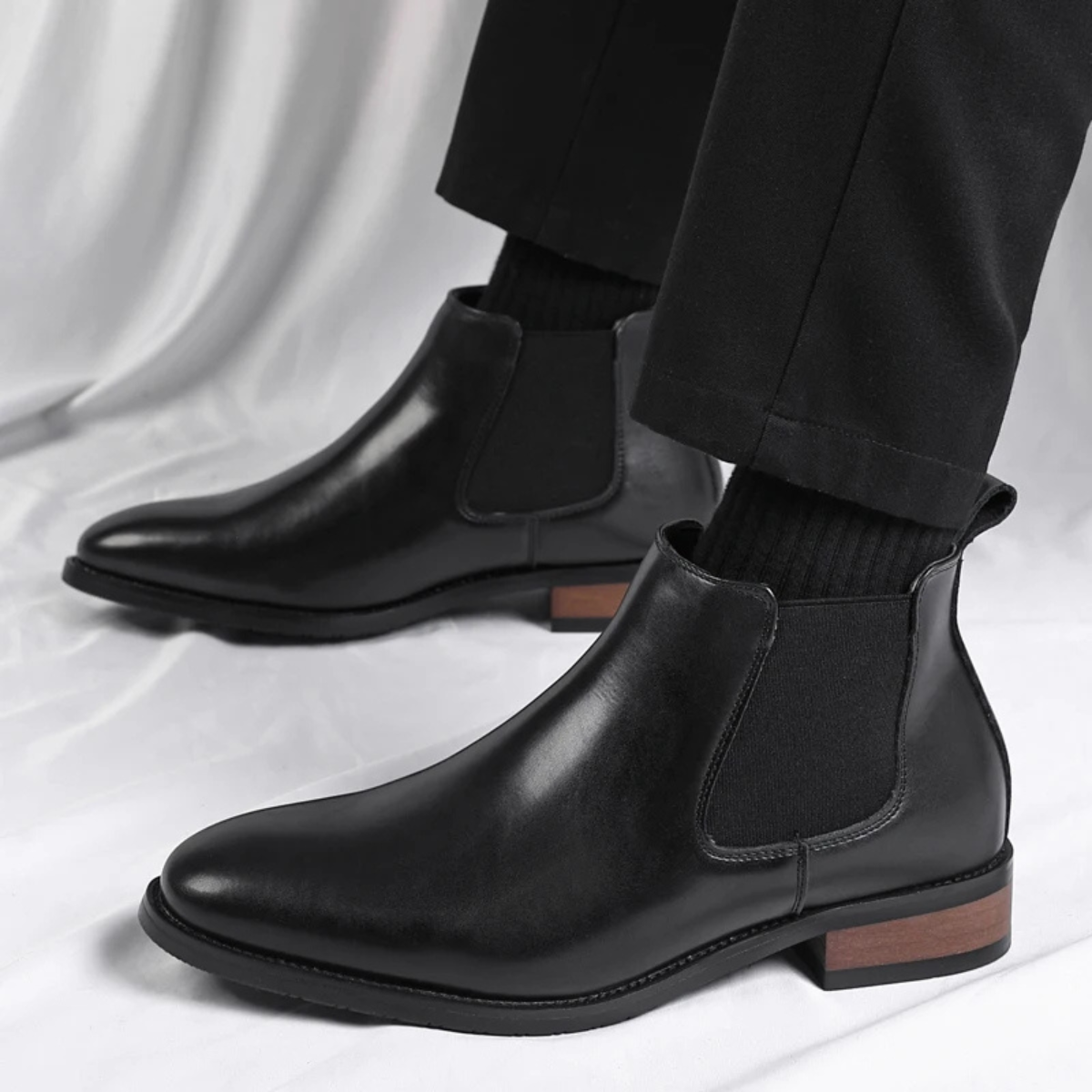 Axel | Men's Smart Leather Chelsea Boots Black