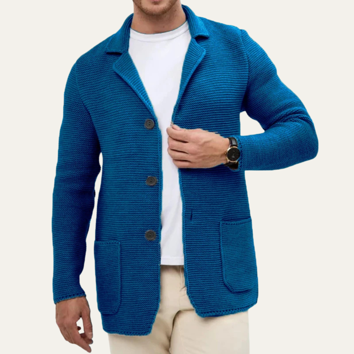 Eli | Men's Casual Knit Button Up Blazer Gray