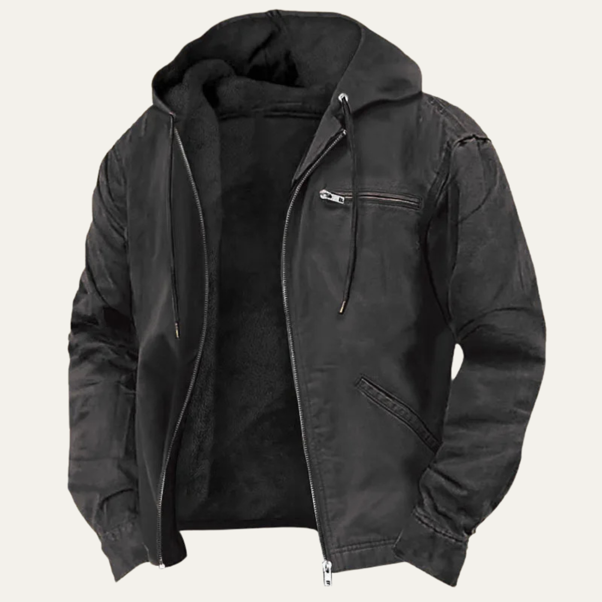 Axel | Men's Fleece Lined Hooded Jacket Camel