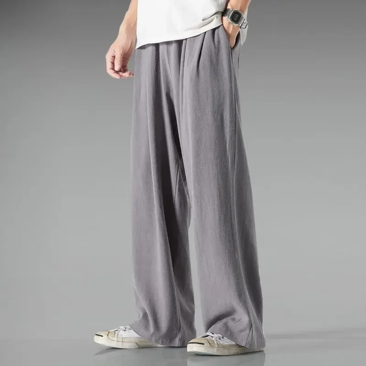 Rowan | Men's Relaxed Fit Linen Pants Navy
