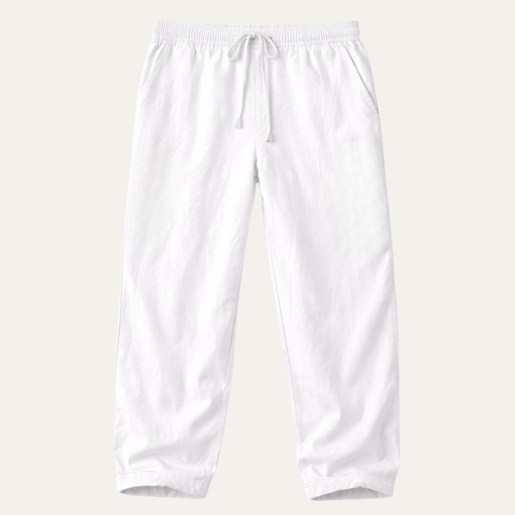 Dama Washington Lars men's linen pants white drawstring relaxed fit - view 8