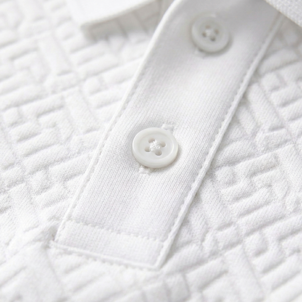 Dama Washington Axel men's textured polo shirt white - view 4
