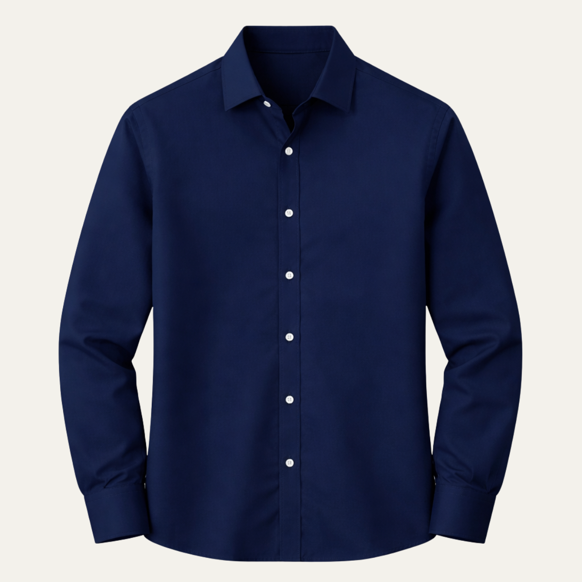 Kade | Men's Button Up Shirt Navy Long Sleeve Stretch