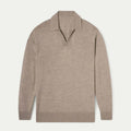 Dama Washington Blake men's casual v neck sweater taupe long sleeve - front view