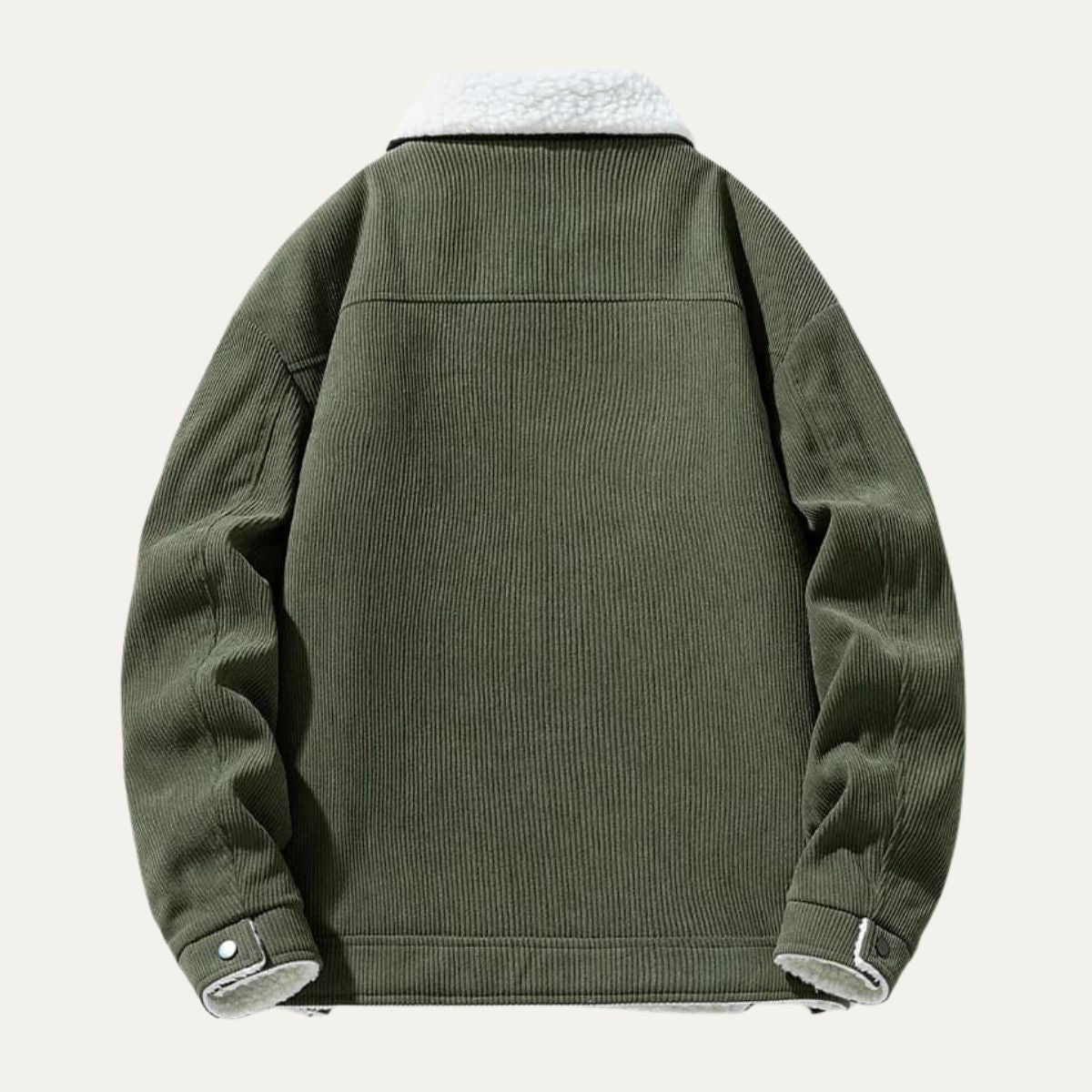 Ash | Men's Corduroy Sherpa Fleece Jacket Cream