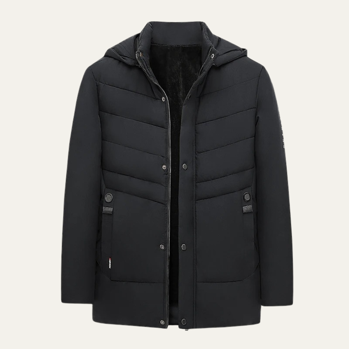 Jasper | Men's Puffer Jacket Navy Long Length Quilted