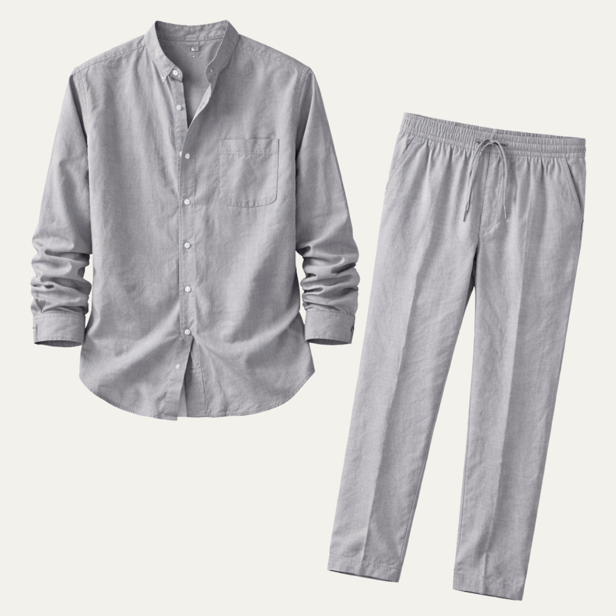 Rhys | Men's Relaxed Linen Lounge Set Gray