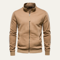 Dama Washington Caleb men's casual zip up hoodie beige - front view