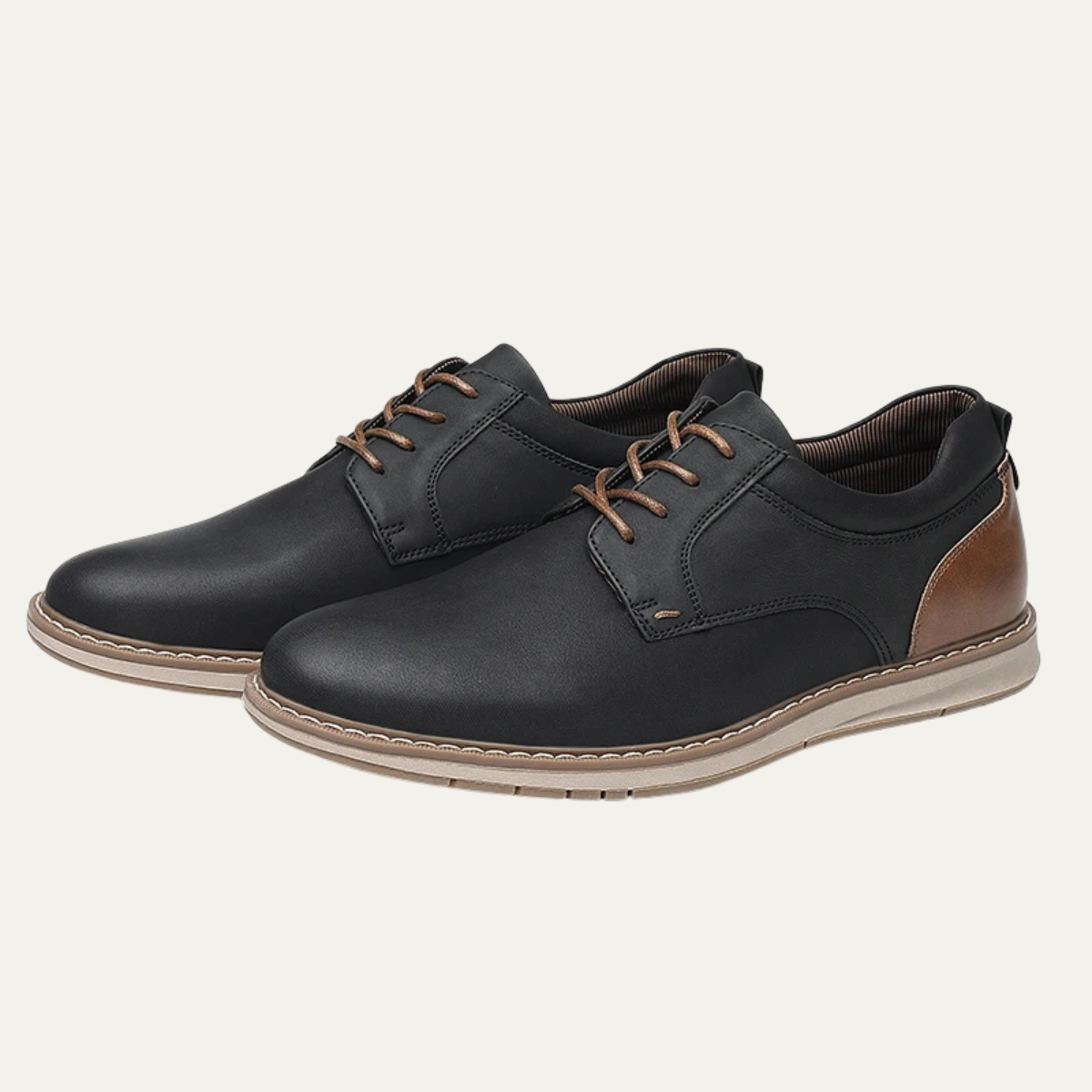 Cole | Men's Oxford Sneaker Black Brown Two Tone Lace Up