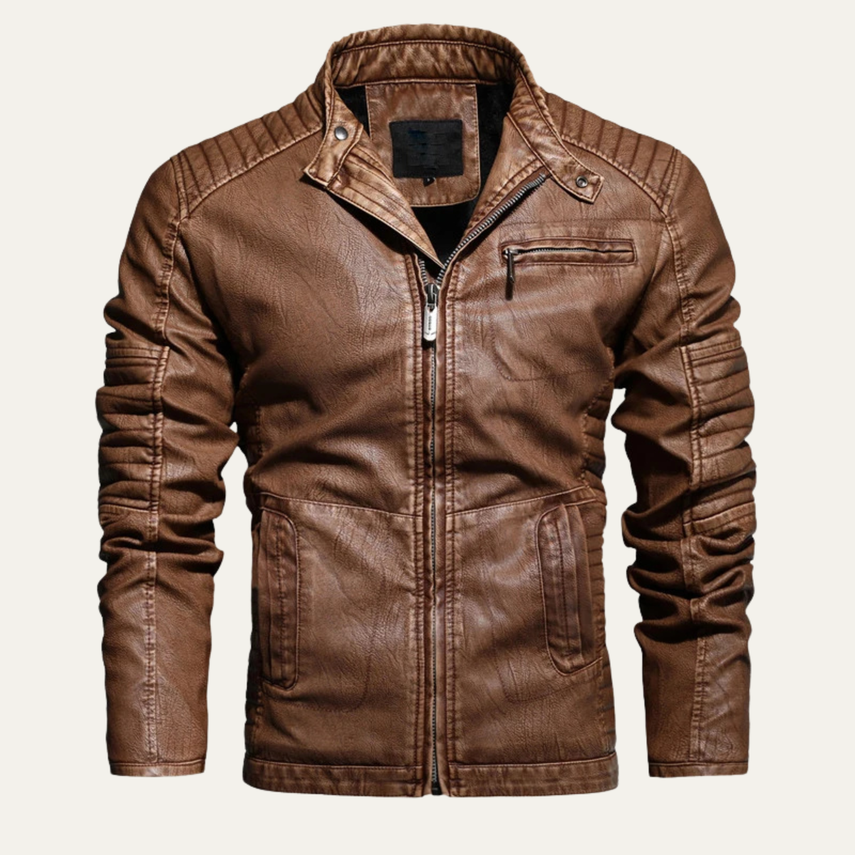Knox | Men's Moto Leather Jacket Brown