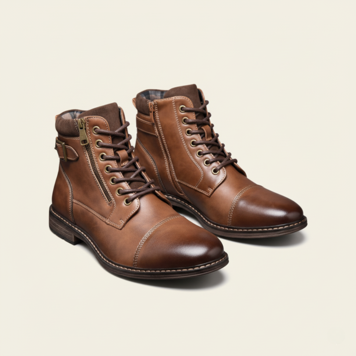 Axel | Men's Casual Vintage Leather Ankle Boots Brown