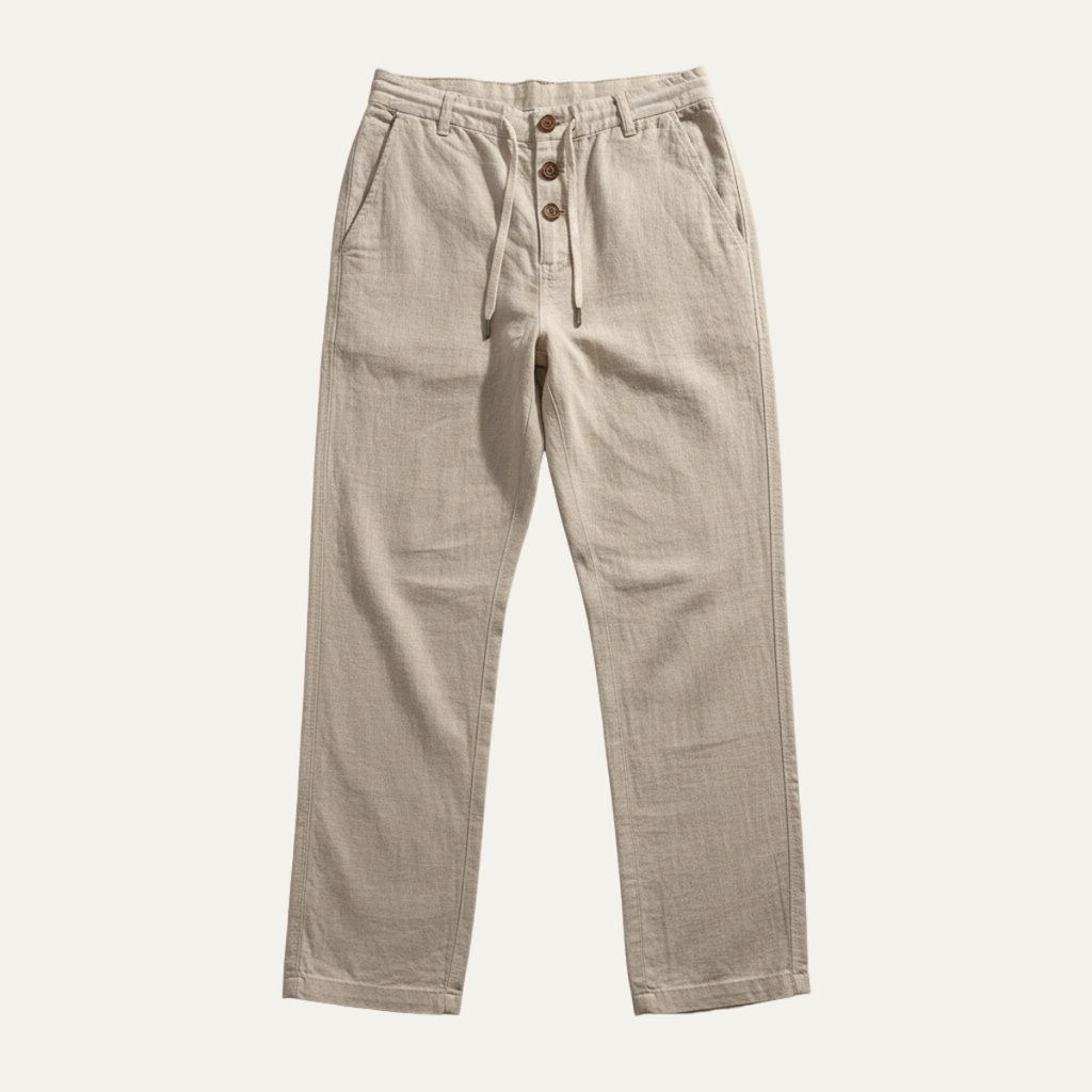 Dama Washington Axel men's linen pants cream relaxed fit - view 4