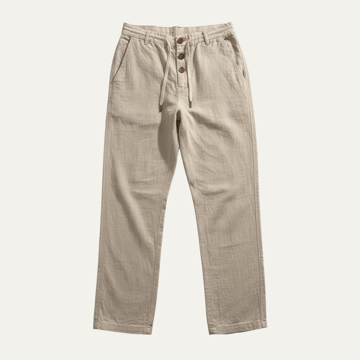 Axel | Men's Linen Pants Cream Relaxed Fit