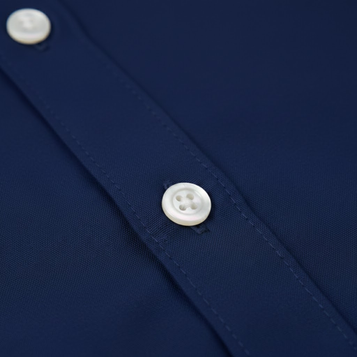 Kade | Men's Button Up Shirt Navy Long Sleeve Stretch