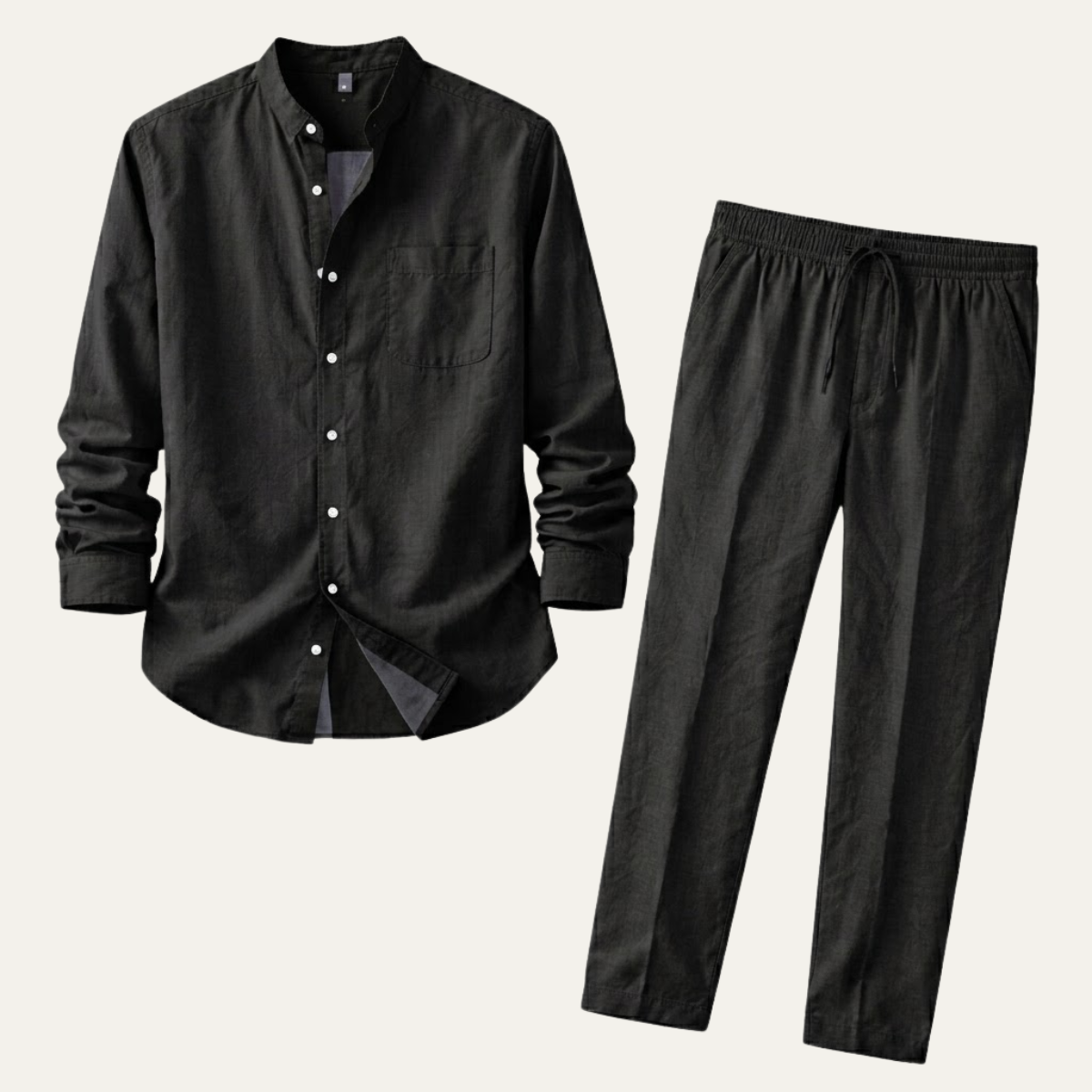 Rhys | Men's Relaxed Linen Lounge Set Gray