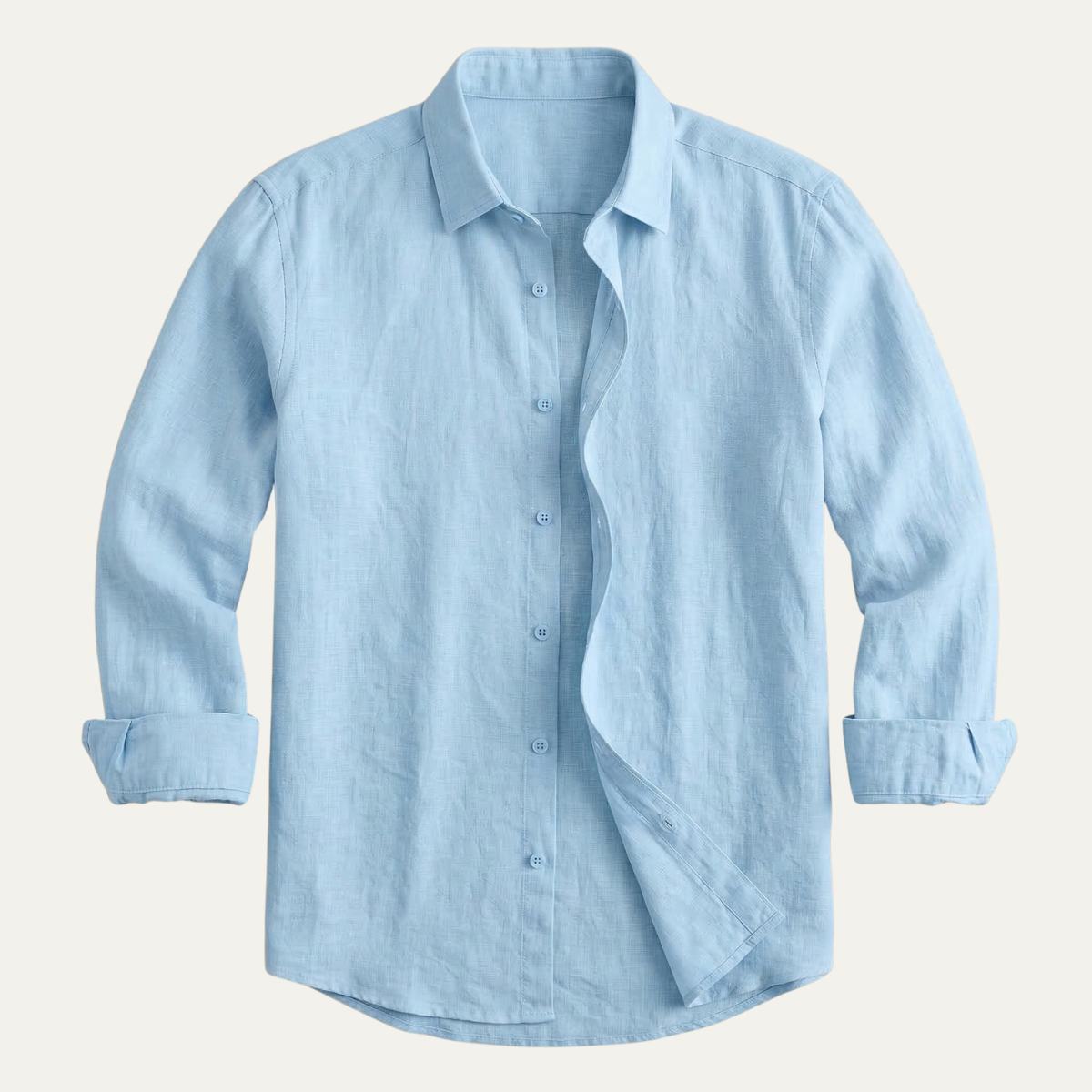 Ashby | Men's Linen Shirt Green Long Sleeve Button Up