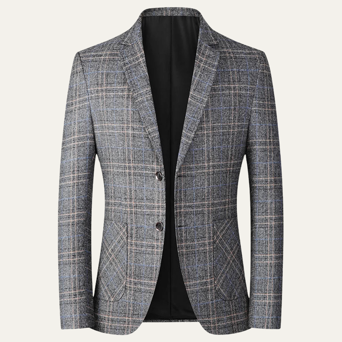 Axel | Men's Check Blazer Gray Lightweight Slim Fit
