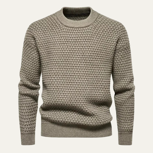 Dama Washington Ashton men's crew neck cable knit sweater charcoal - view 2