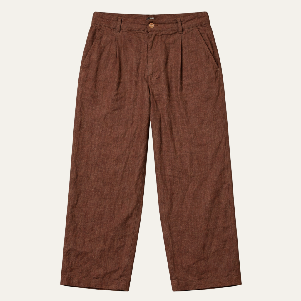 Dama Washington Ash men's linen pants brown relaxed fit wide leg - view 7