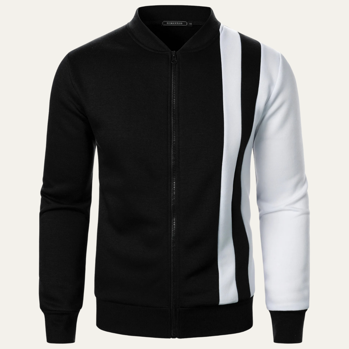 Axel | Men's Colorblock Zip Up Hoodie Black White