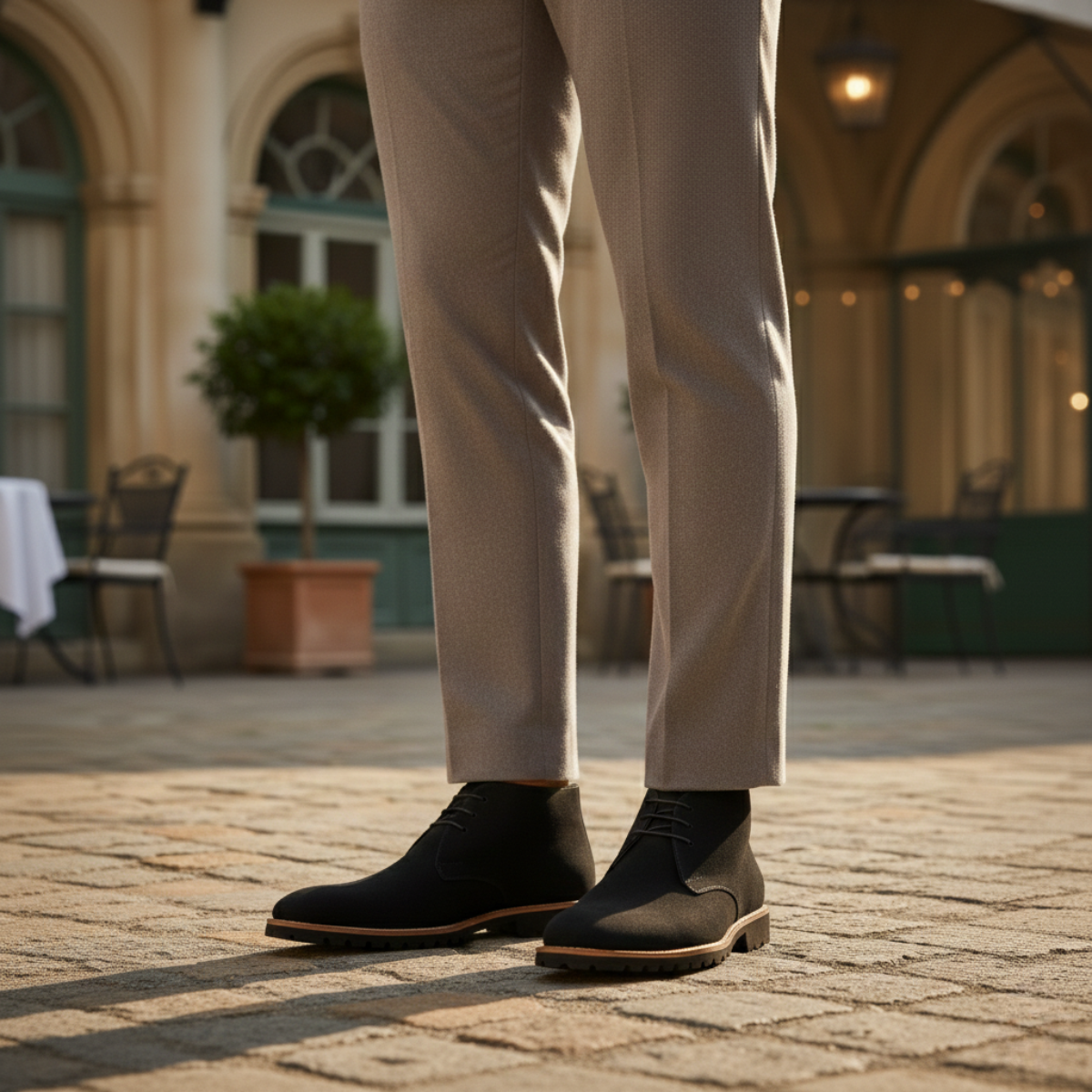 Beau | Men's Casual Suede Chukka Boots Navy