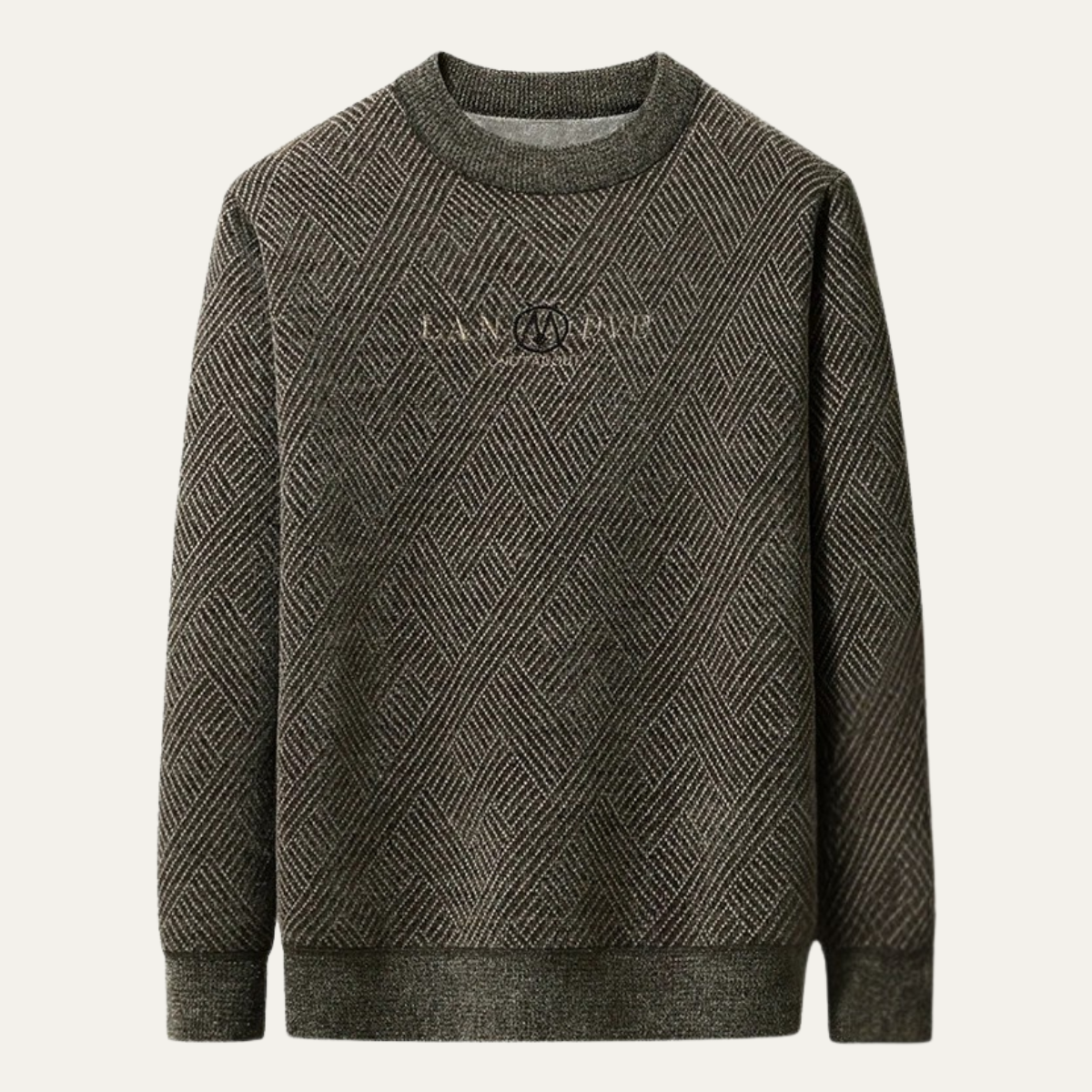 Callum | Men's Crew Neck Sweater Gray Textured Knit