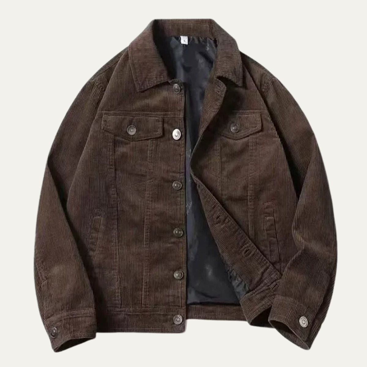 Dama Washington Ash men's vintage corduroy jacket charcoal button up - view 3