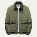 Dama Washington Axel men's utility jacket sage green sherpa collar - front view