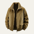 Dama Washington Bram men's casual sherpa collar bomber jacket khaki - front view