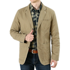 Voss | Men's Casual Lightweight Blazer Beige Cotton