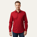 Dama Washington Beau men's dress shirt red long sleeve button up - front view