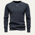 Dama Washington Bram men's crew neck sweater charcoal gray ribbed knit - front view