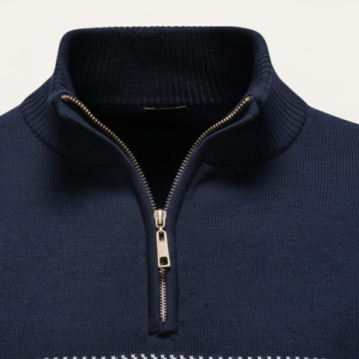 Ivo | Men's Casual Quarter Zip Sweater Navy Stripe