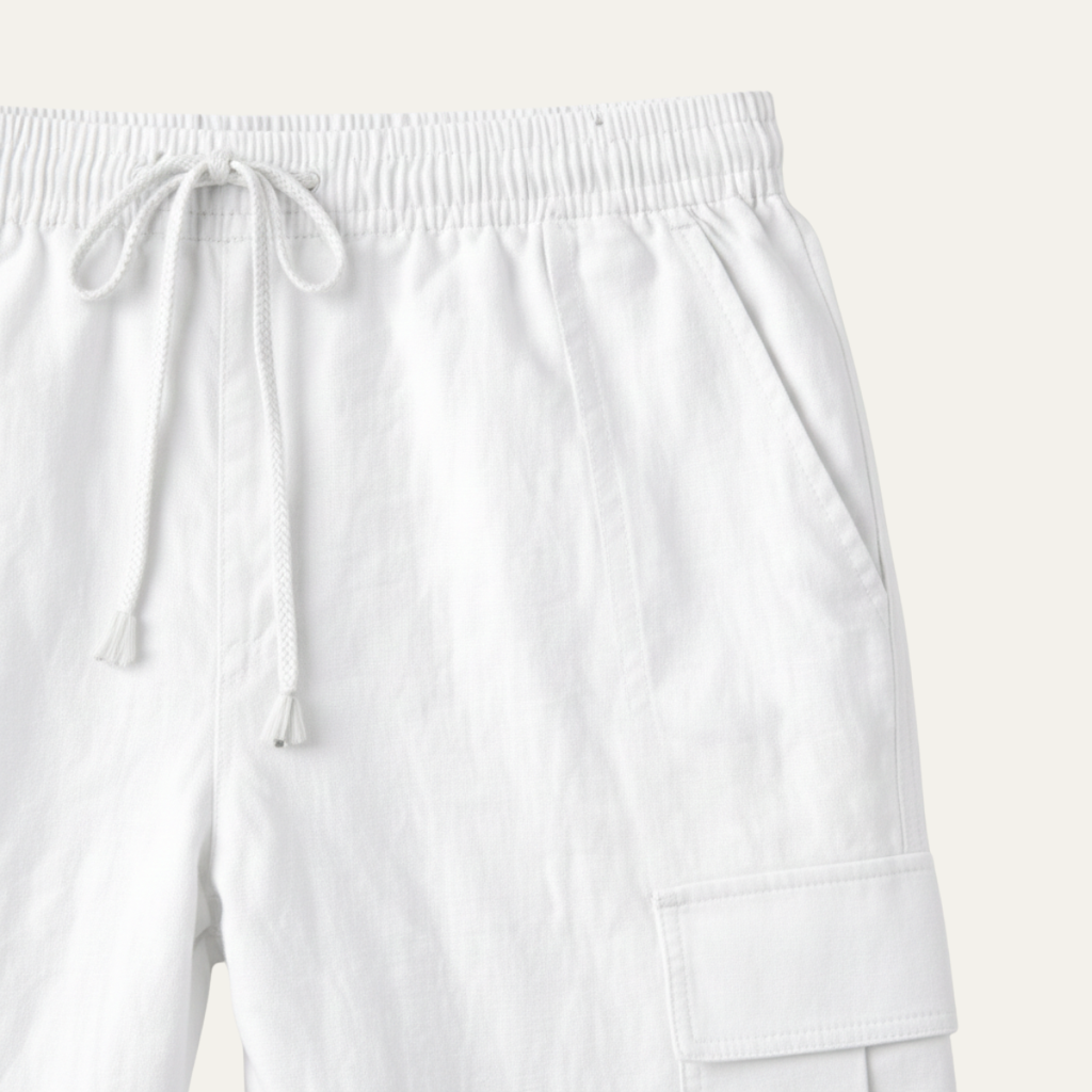 Dama Washington Axel men's casual loose fit linen drawstring pants white - view 18