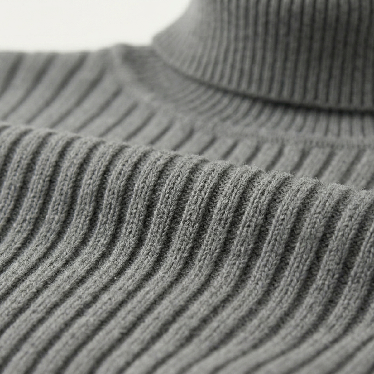 Jasper | Men's Turtleneck Ribbed Knit Sweater Gray