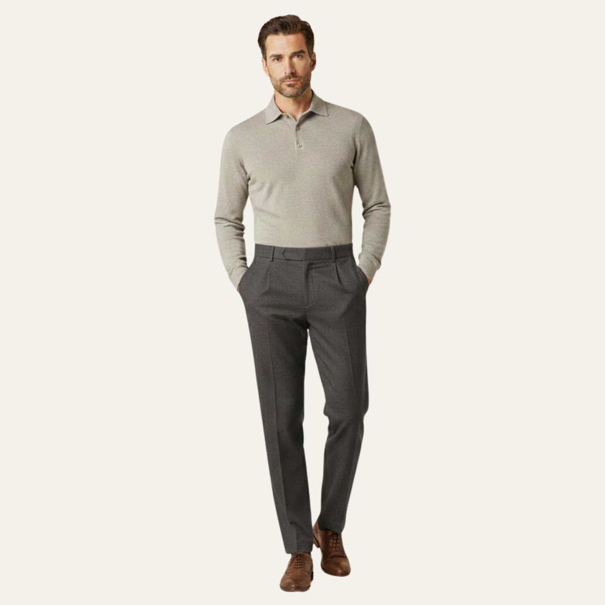 Axel | Men's Tailored Dress Pants Olive Wool Blend