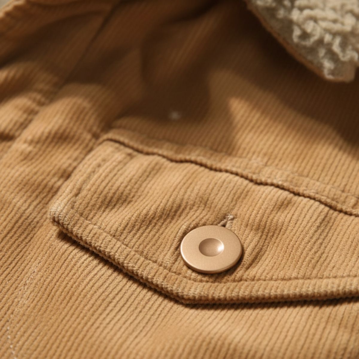 Hugo | Men's Sherpa Lined Corduroy Jacket Tan
