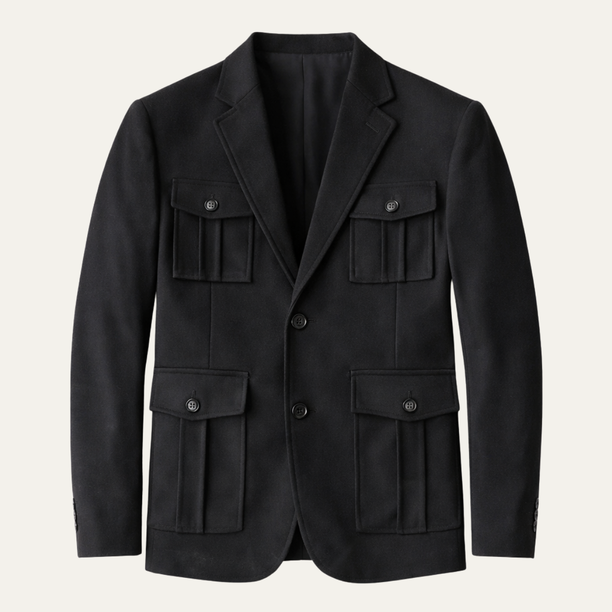 Wade | Men's Casual Blazer Black Chest Pocket