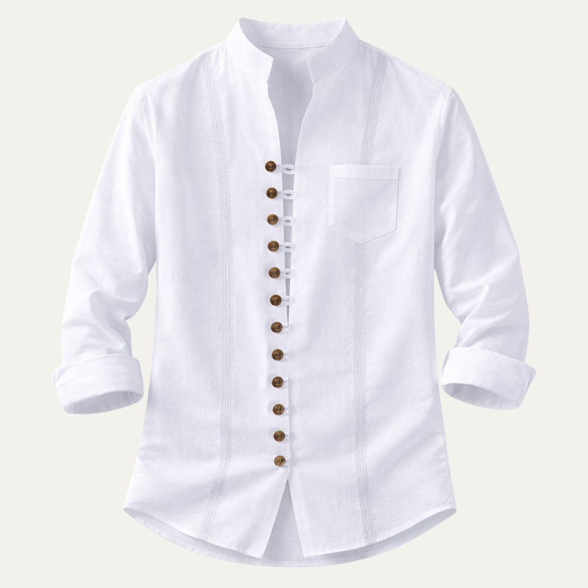 Axel | Men's Button Up Shirt White Long Sleeve Casual