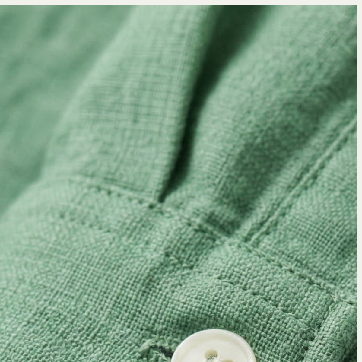 Ashby | Men's Linen Shirt Green Long Sleeve Button Up