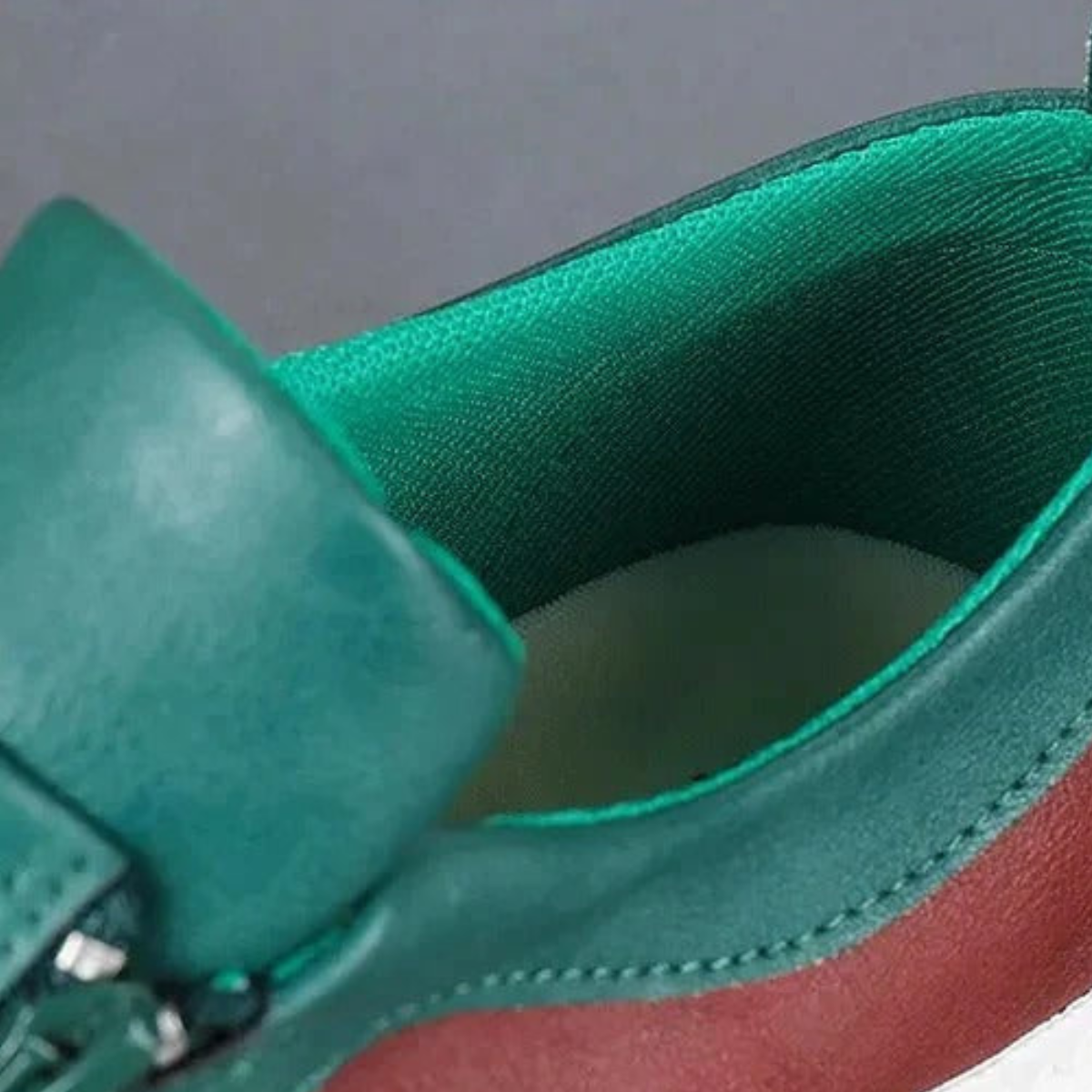 Ash | Men's Colorblock Zip Sneaker Green White Leather