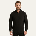 Dama Washington Bram men's quarter zip sweater black ribbed knit - front view