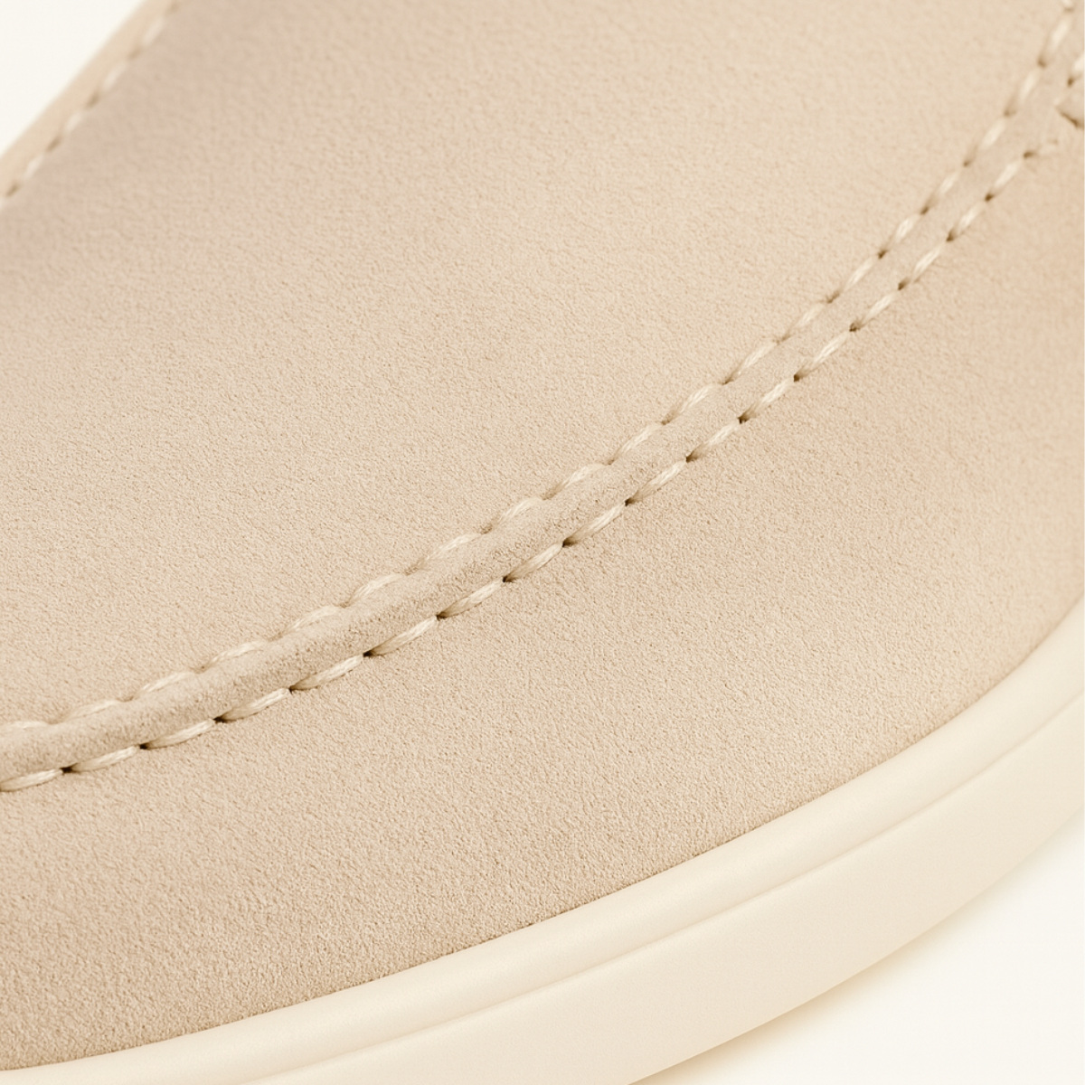 Axel | Men's Suede Loafer Cream Casual Slip On