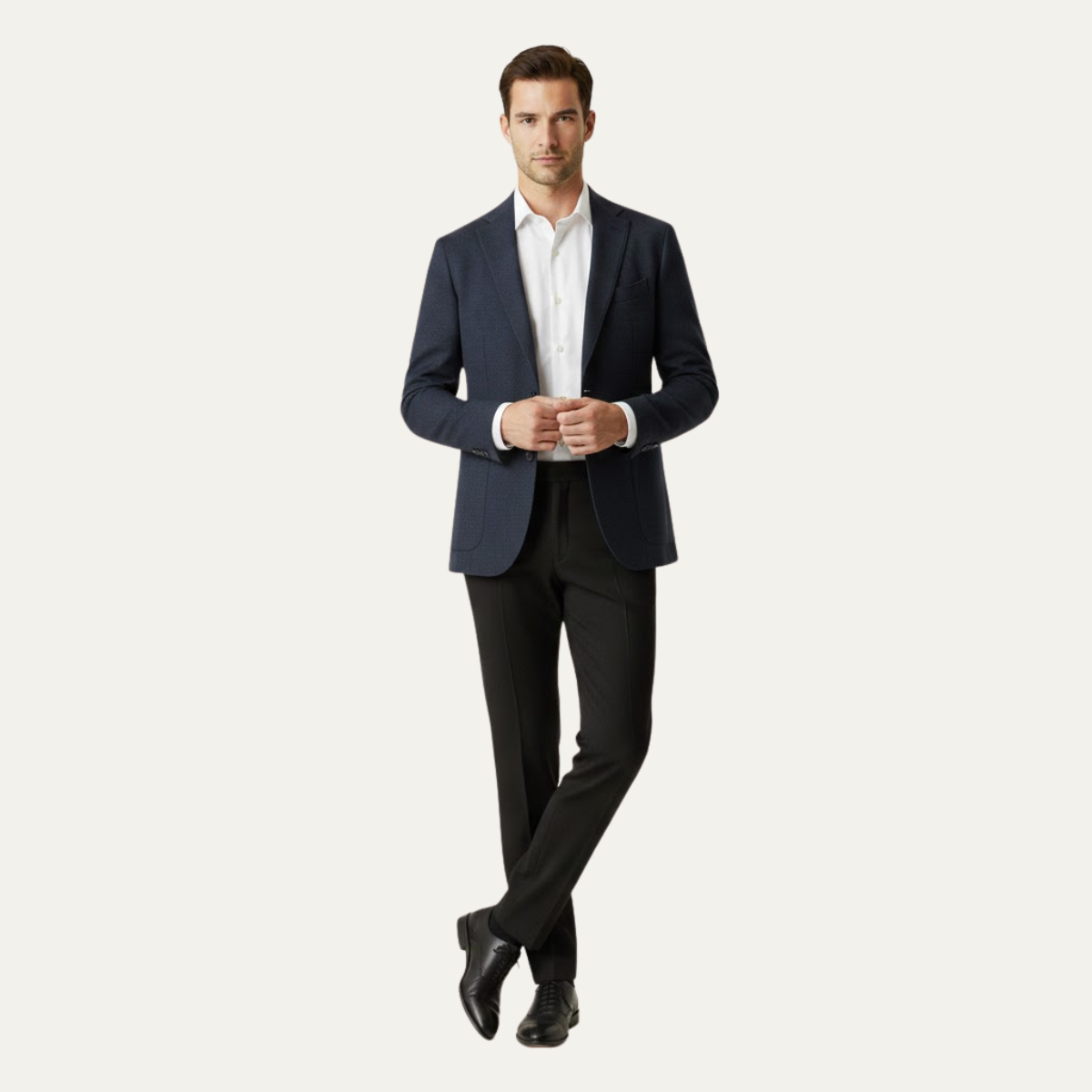 Seth | Men's Slim Fit Dress Pants Cream Tailored