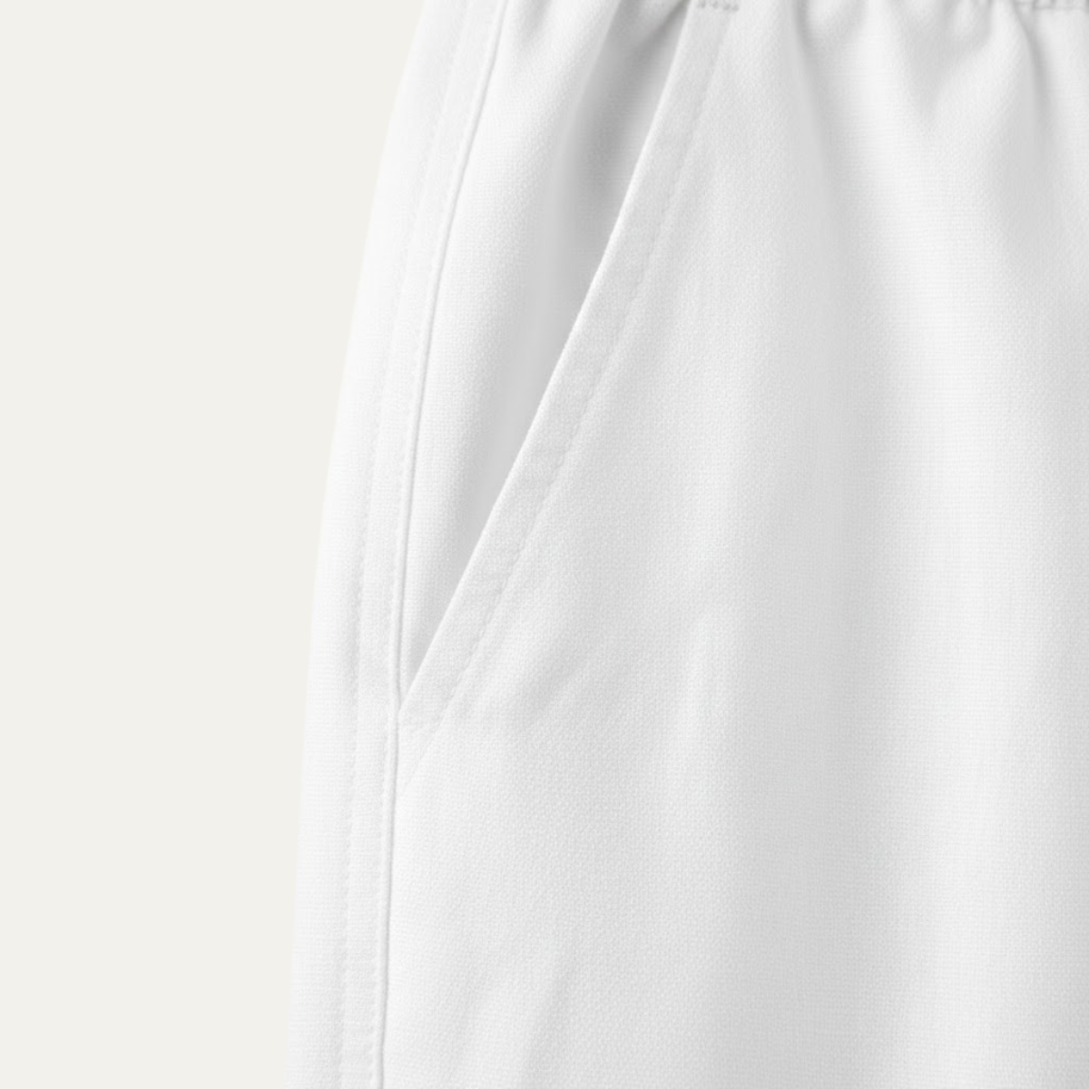 Lars | Men's Linen Pants White Drawstring Relaxed Fit