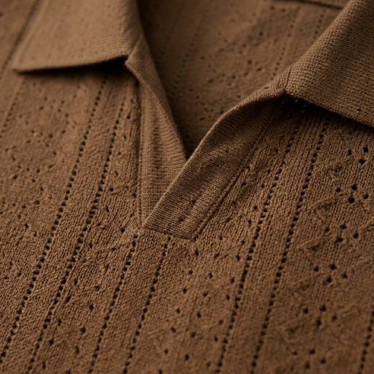 Blake | Men's Polo Shirt Camel Textured Knit