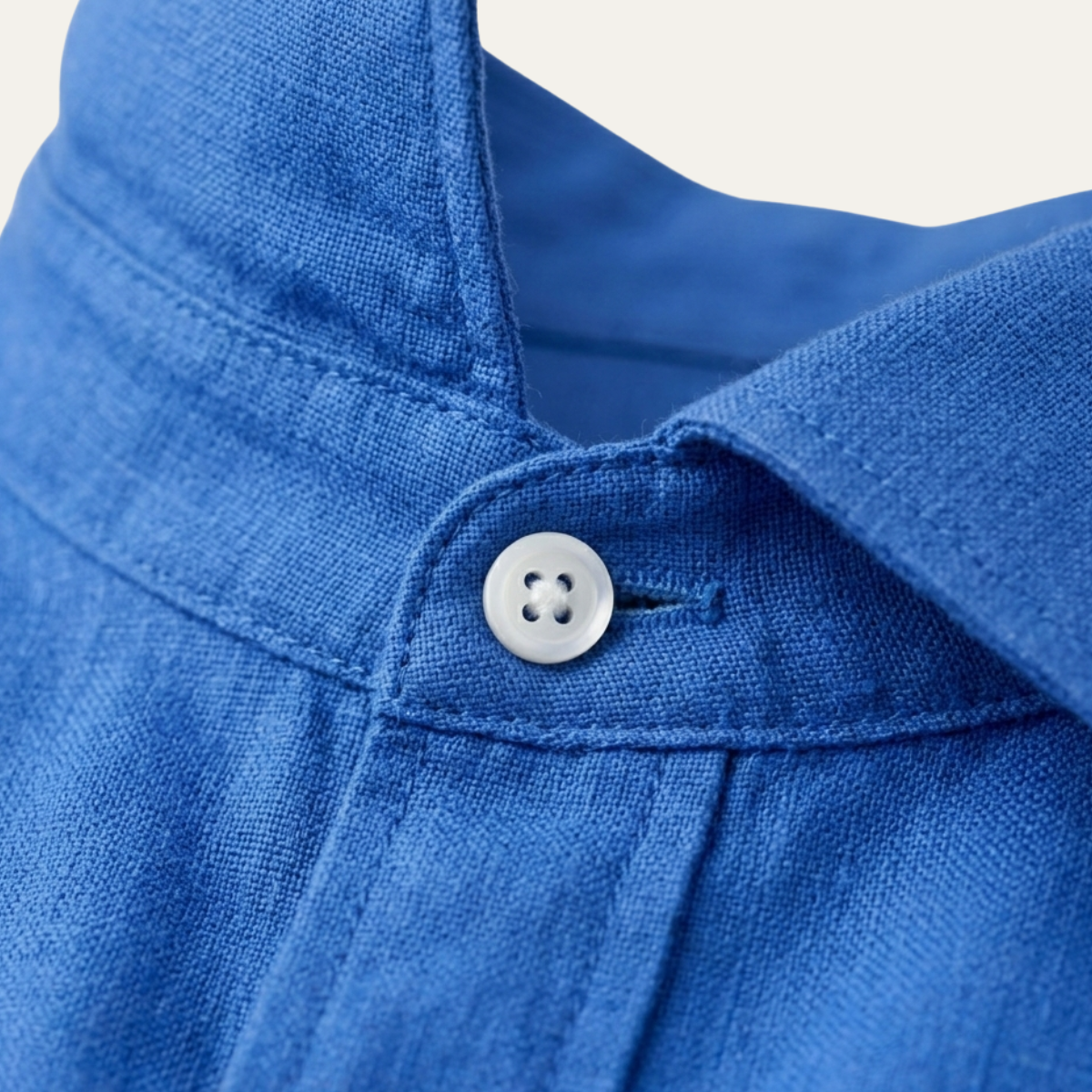 Hugo | Men's Linen Button Up Shirt Blue Long Sleeve